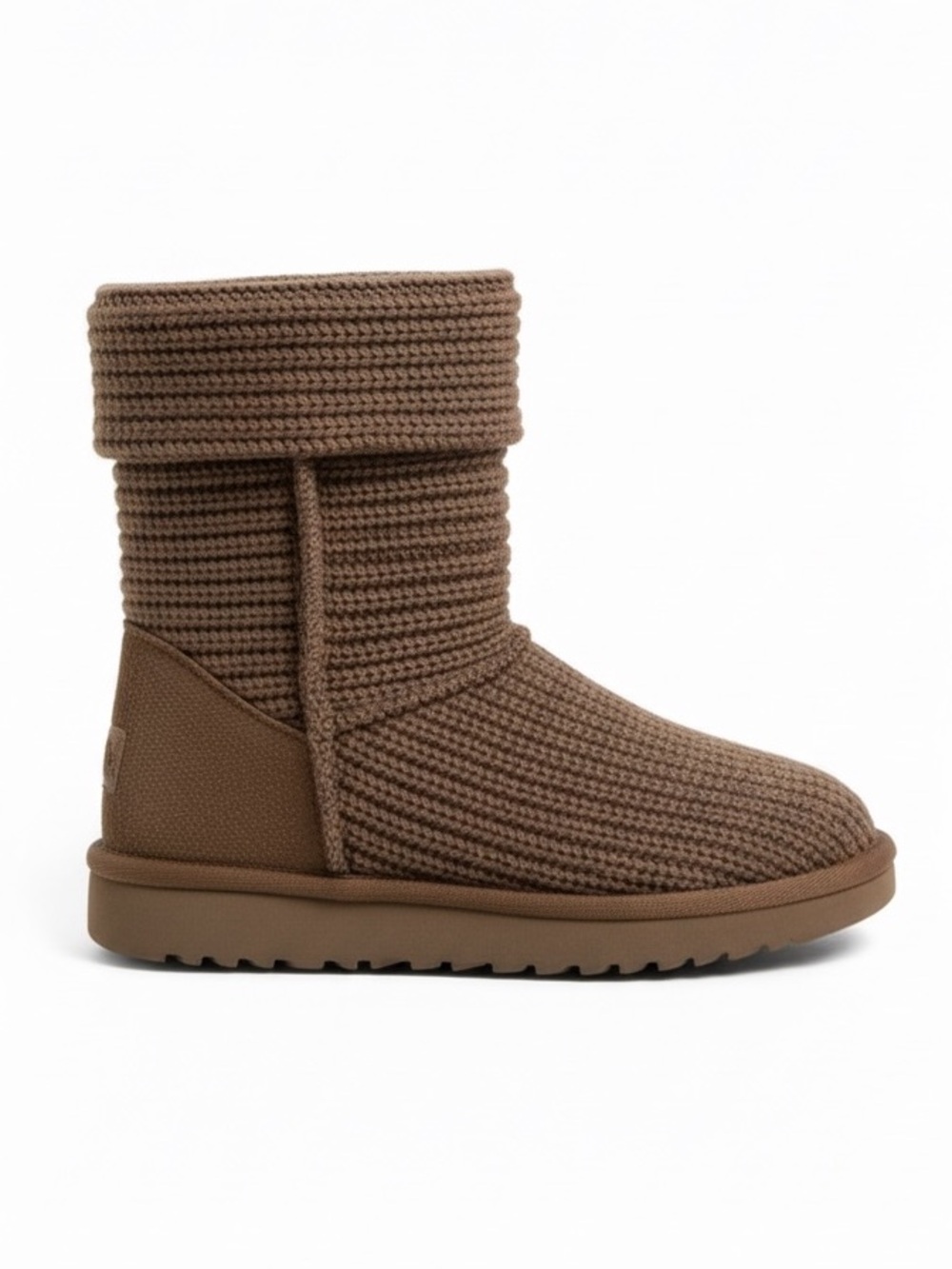 UGG Australia Knit Sweater Boots Fold Over Cozy Lounge Slouch Brown Size 9